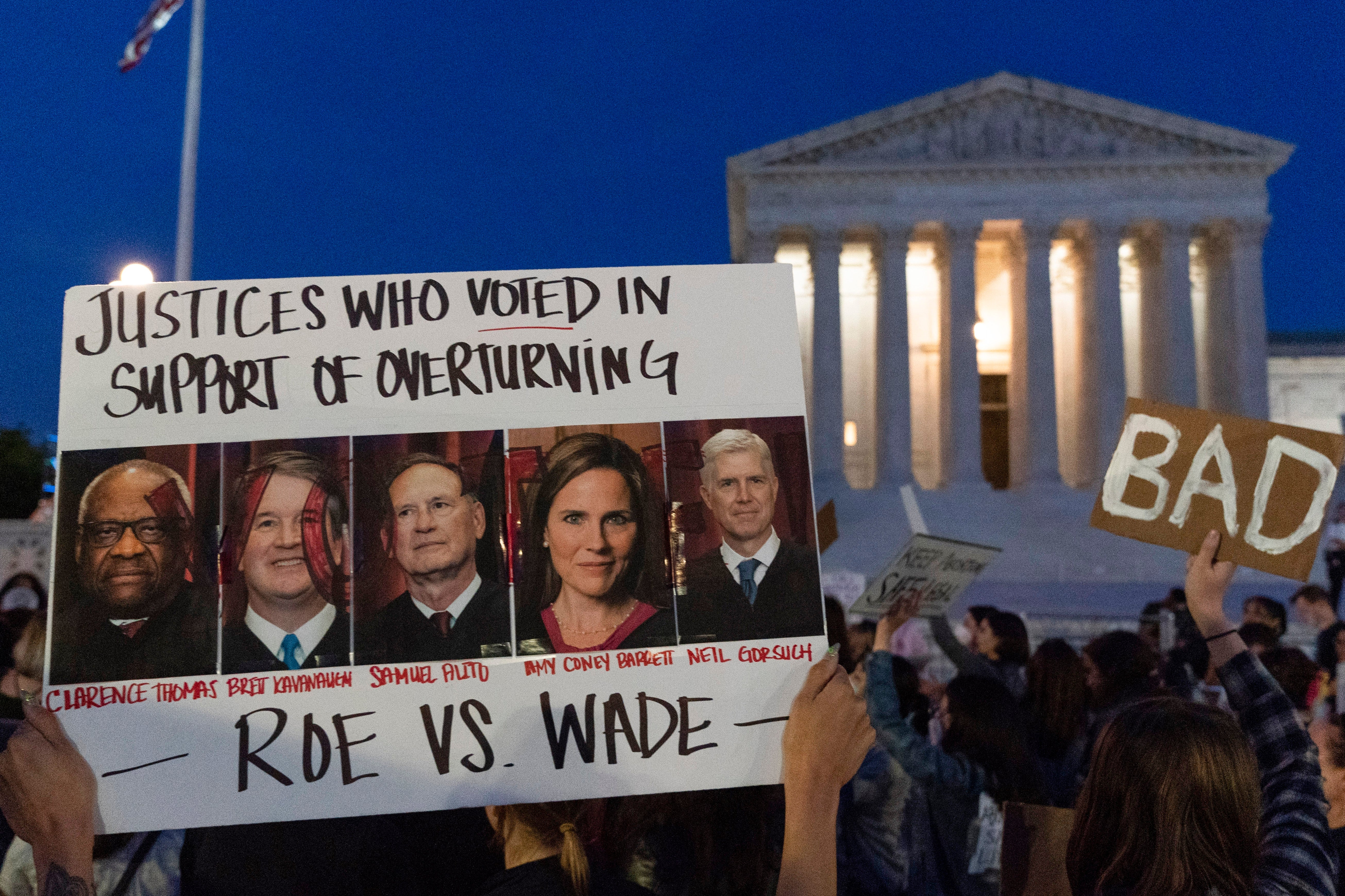 Protests outside the US Supreme Court