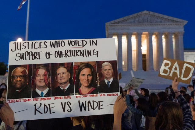 <p>Protests outside the US Supreme Court </p>
