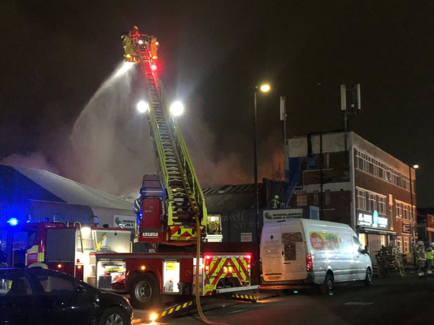 A fire broke out at a bakery in West London on Wednesday morning