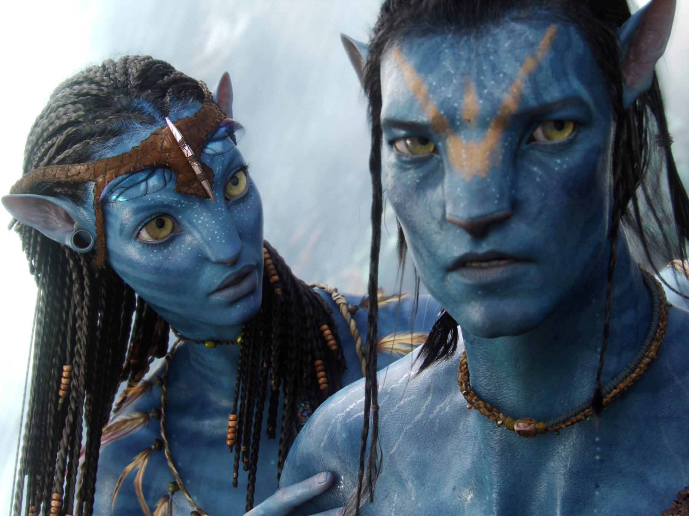 Zoe Saldana and Sam Worthington in ‘Avatar'
