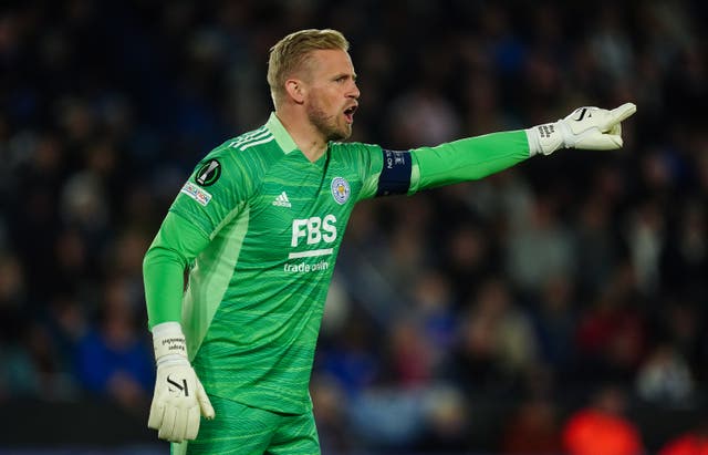 Leicester goalkeeper Kasper Schmeichel is preparing to face Roma.(Mike Egerton/PA)