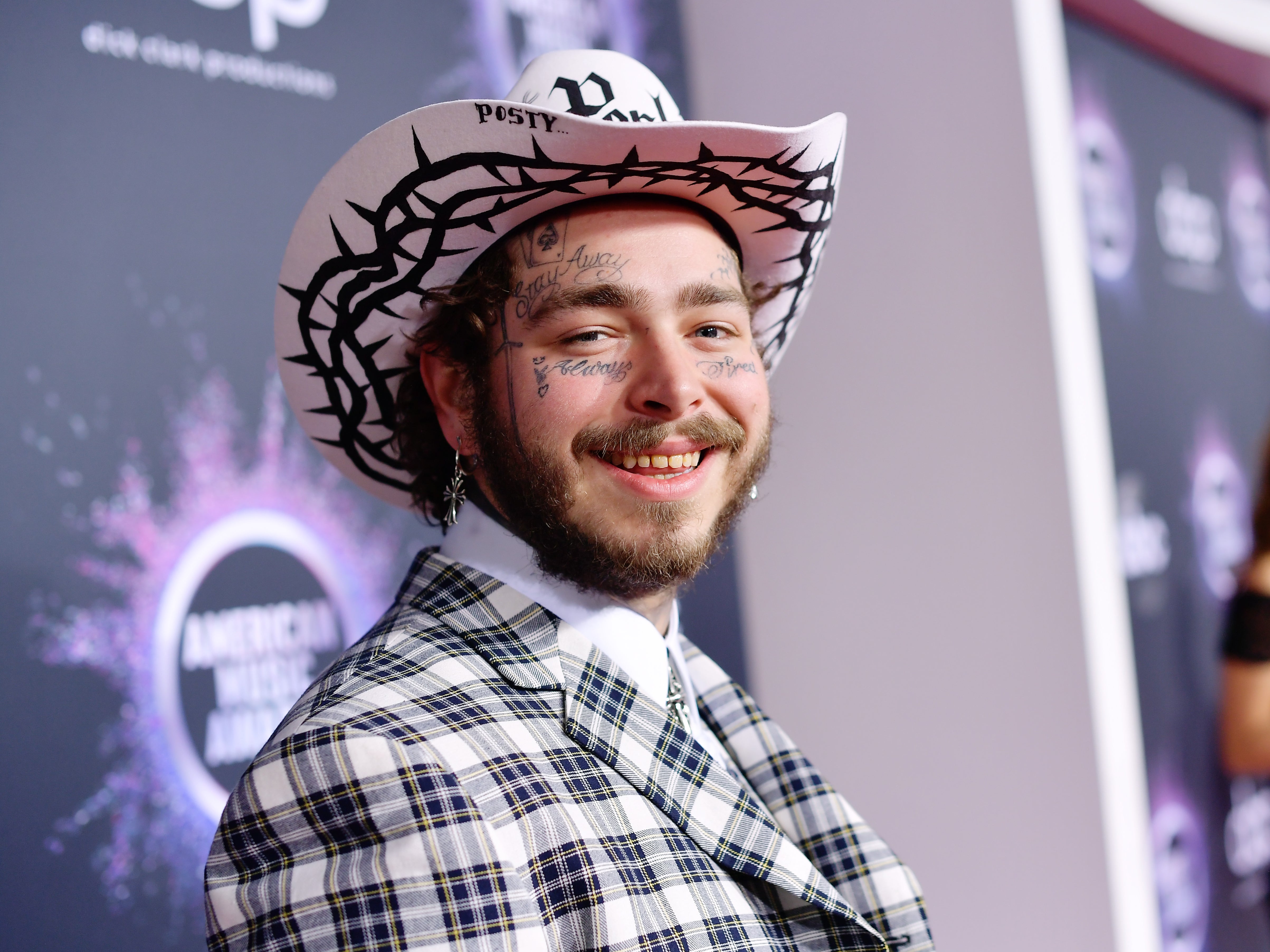 Post Malone attends the 2019 American Music Awards at Microsoft Theater