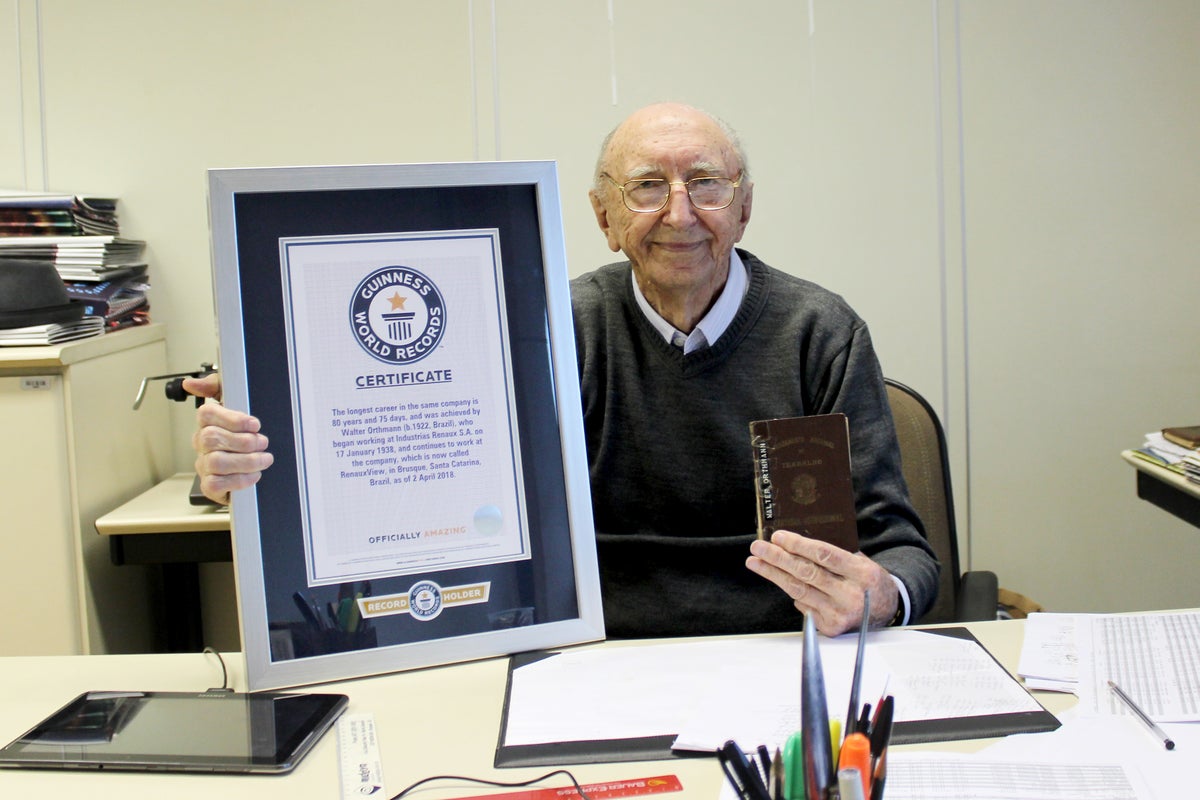 Man sets world record for longest career after working at same company for  84 years | The Independent