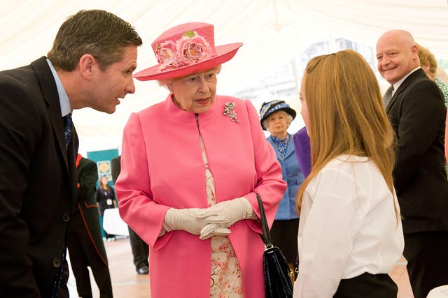 The Queen meets winners of the Queen’s Award for Voluntary Services at George Square in Glasgow (James Stewart/The Scottish Sun/PA)
