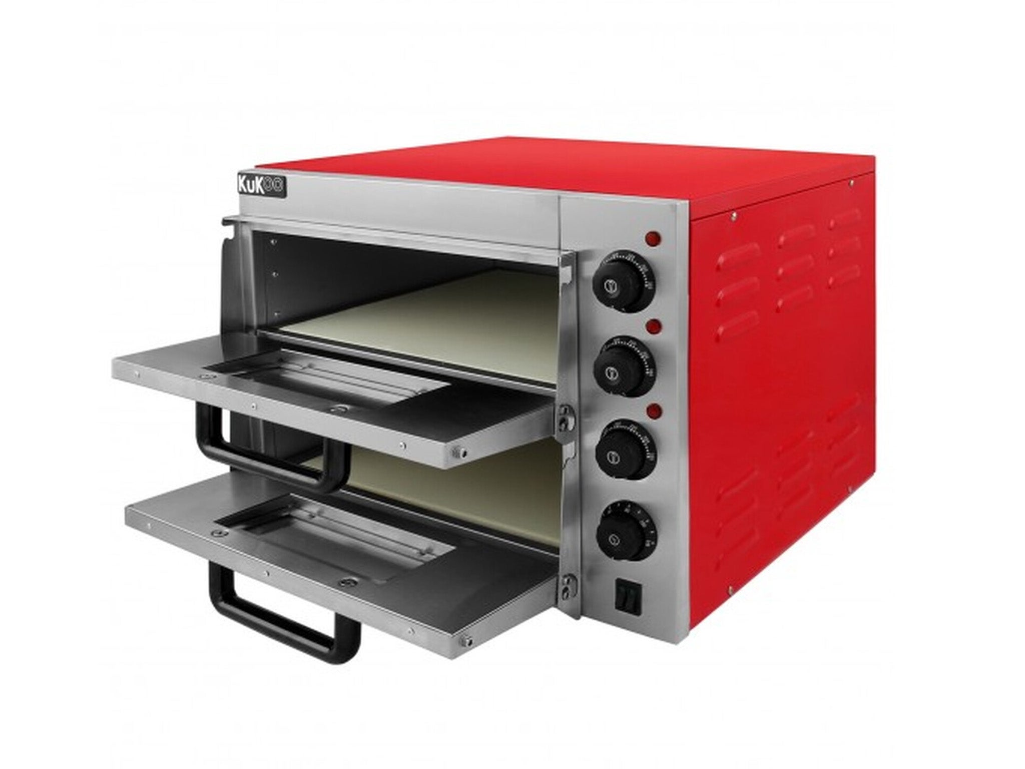 KuKoo 16 Twin Deck Electric Pizza Oven - Red indybest
