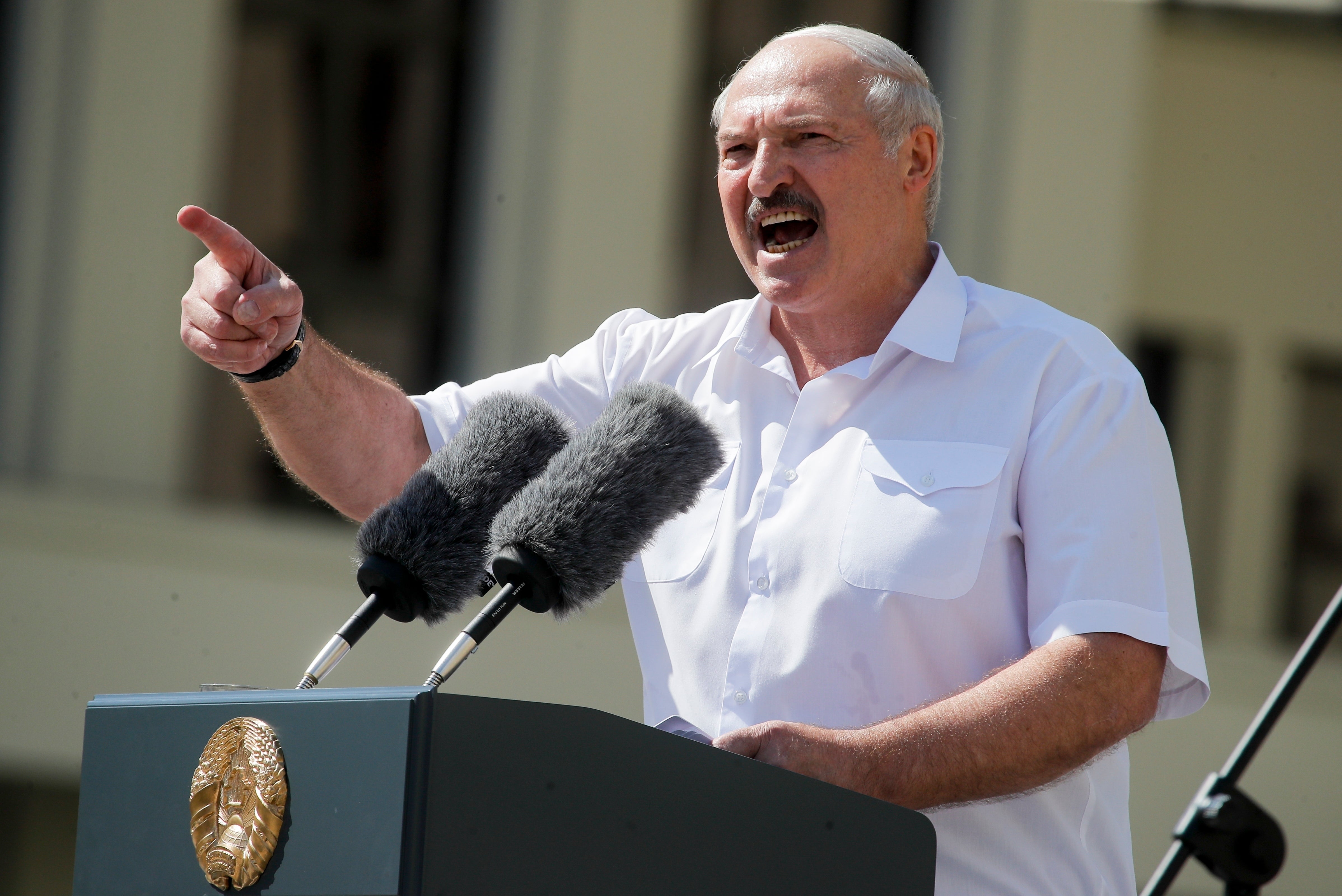 <p>President Lukashenko said Belarus has no interest in threatening the west </p>