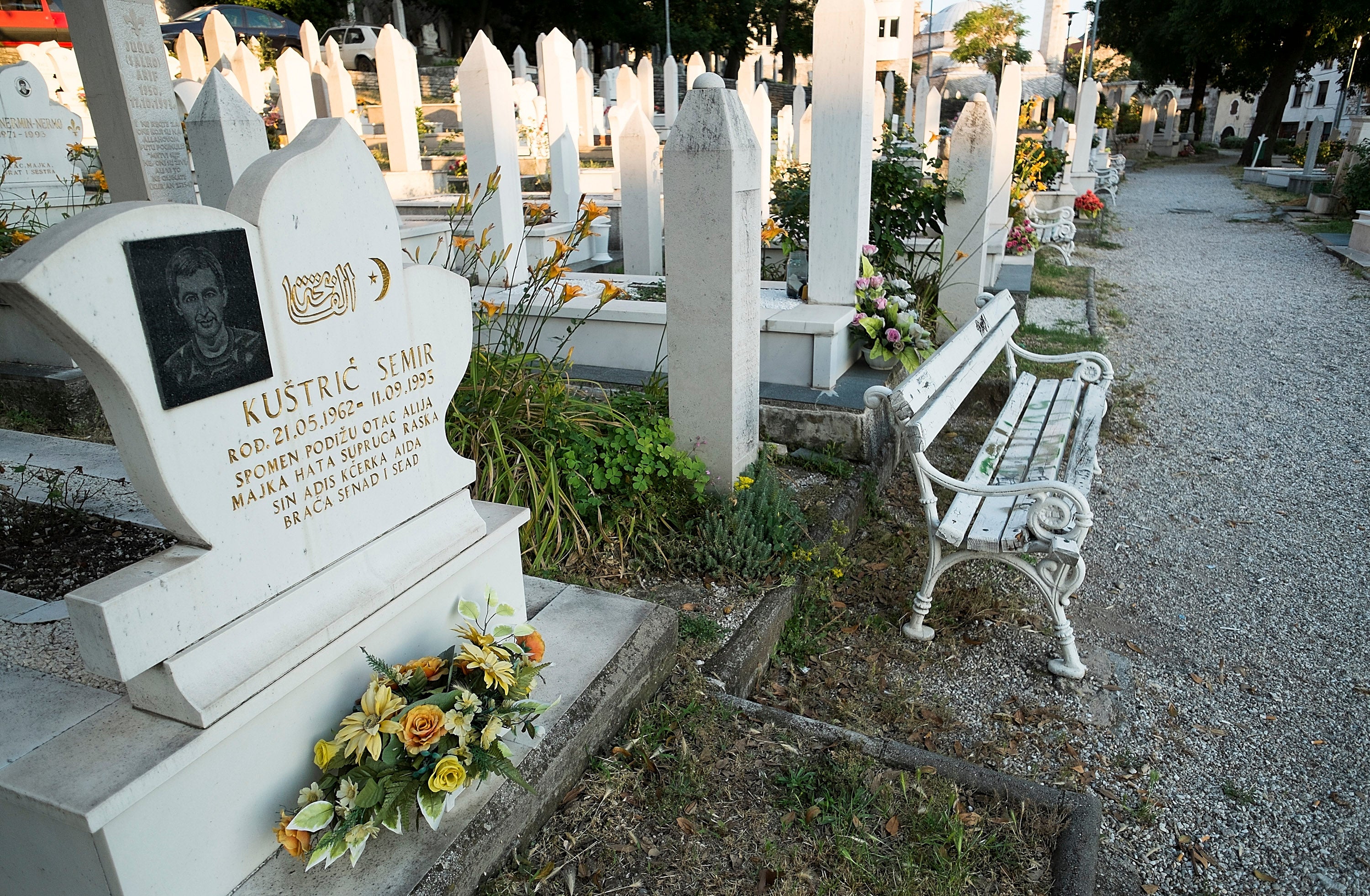A cemetery in Mostar, Bosnia and Herzegovina, where victims from the Yugoslavian wars are buried.
