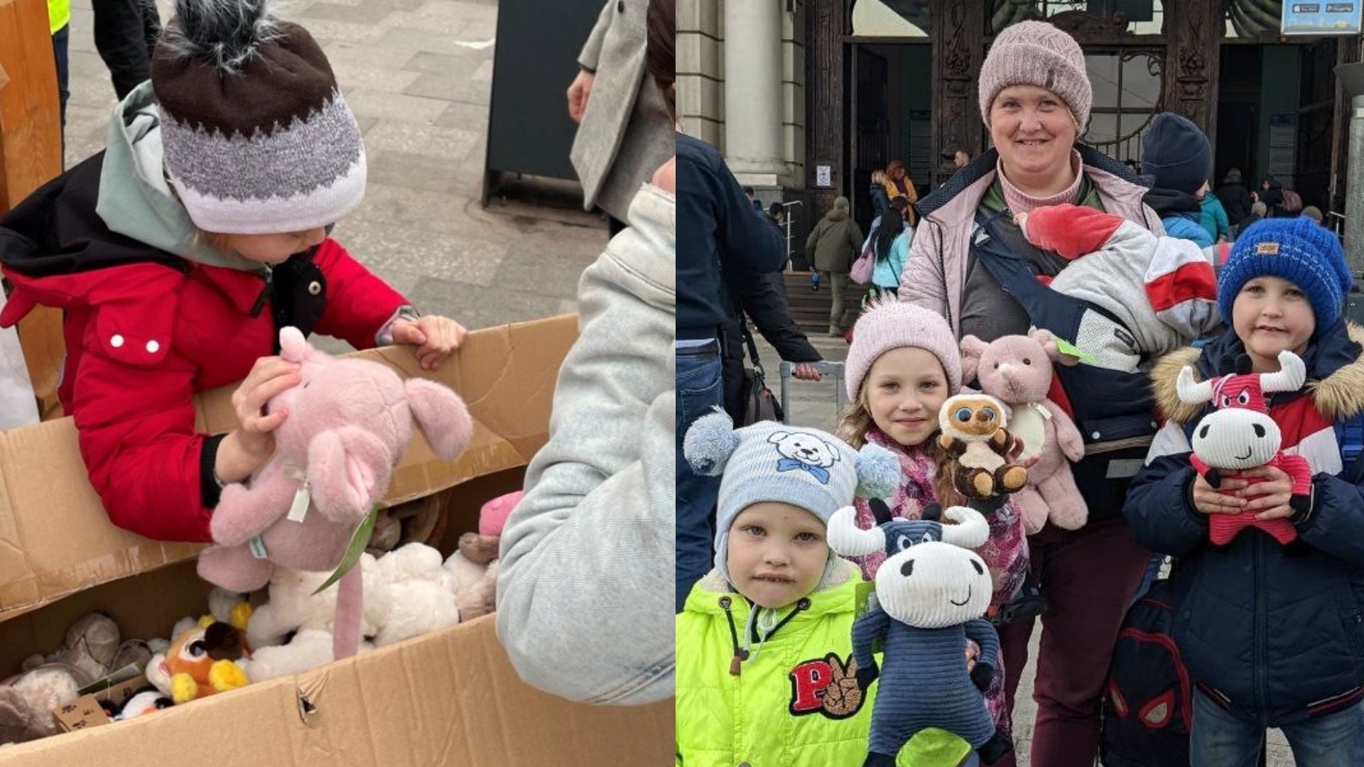 Dimko Zhluktenko has organised the delivery of toys to thousands of children passing through or arriving at Lviv’s main railway station (Dimko Zhluktenko/PA)