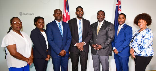 <p>Acting premier Natalio Wheatley and colleagues </p>