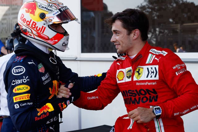 <p>Verstappen and Leclerc are battling it out for victories this season</p>