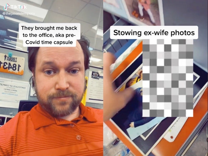 Man finds March 2020 calendar and photos of his ex-wife after returning to office