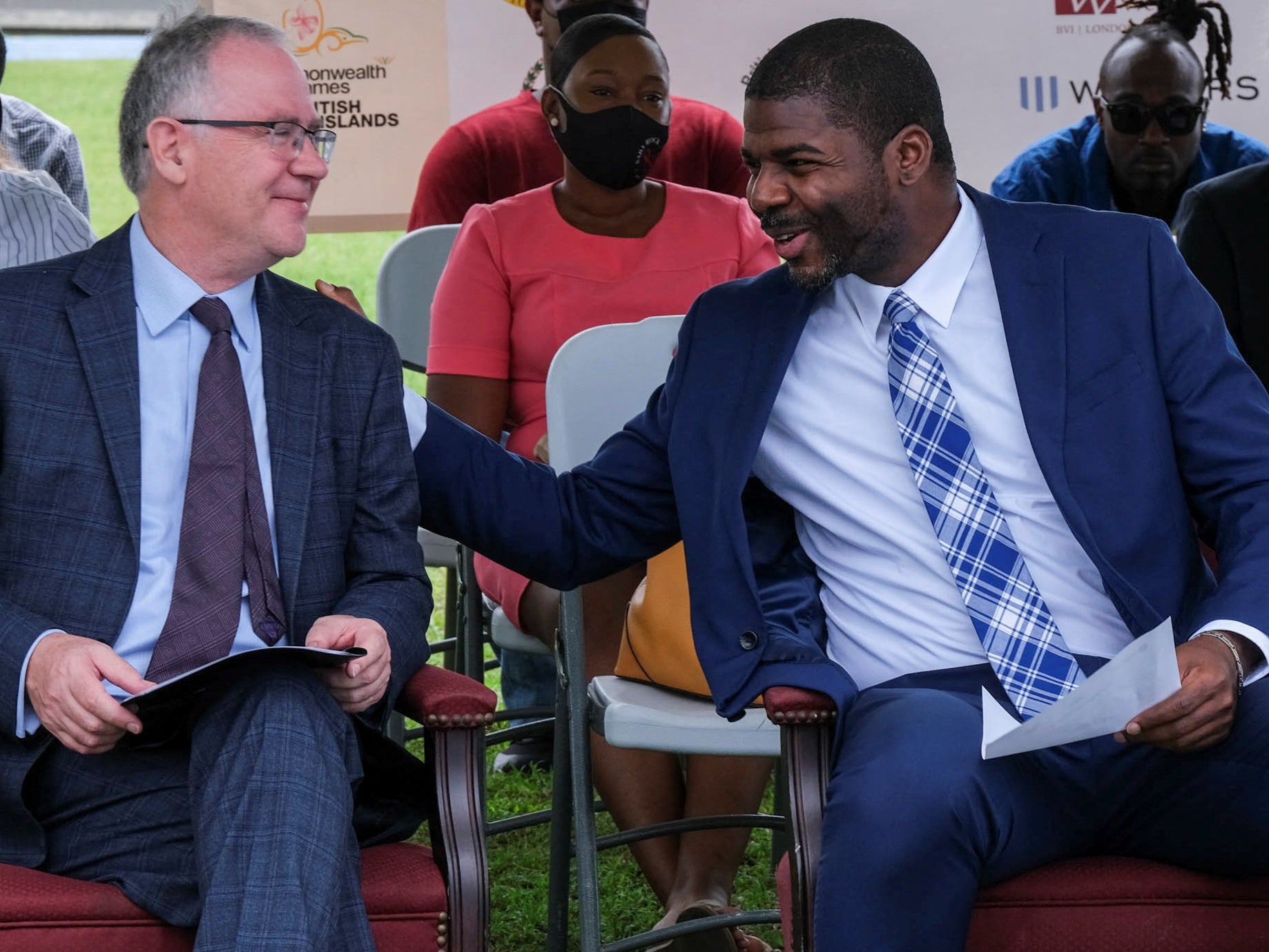 British Virgin Islands Governor John Rankin and Acting Premier Natalio D Wheatley pictured on Tuesday