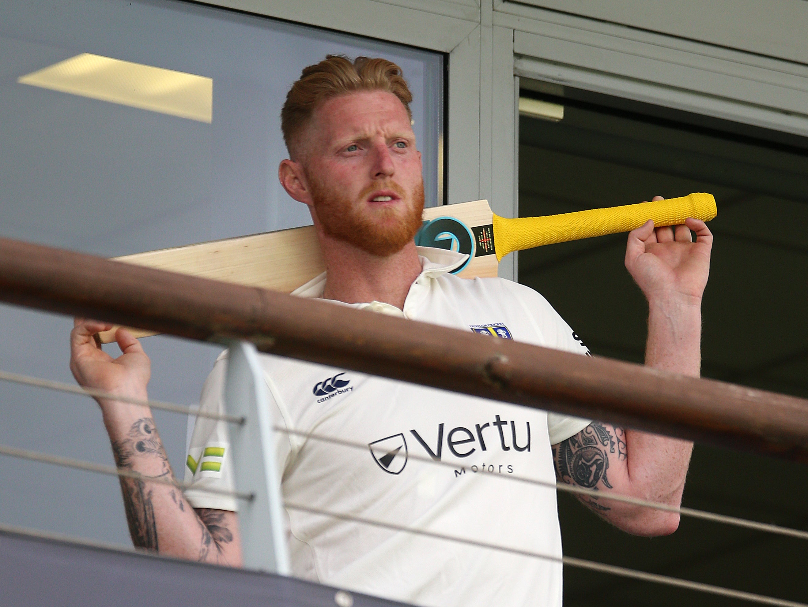 New England captain Ben Stokes was on Durham duty at Worcester but had to settle for a watching brief from the dressing-room balcony (Nigel French/PA)