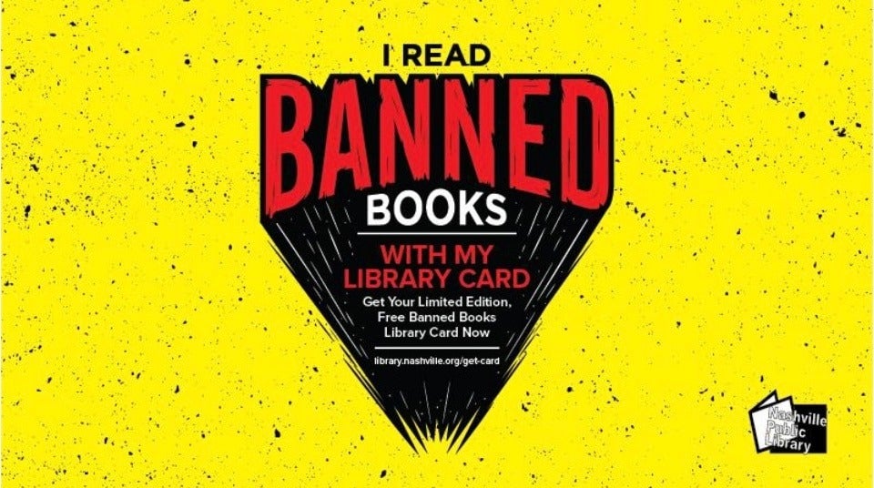 Nashville libaries printed ‘I read banned books’ cards as part of its Freedom to Read initiative