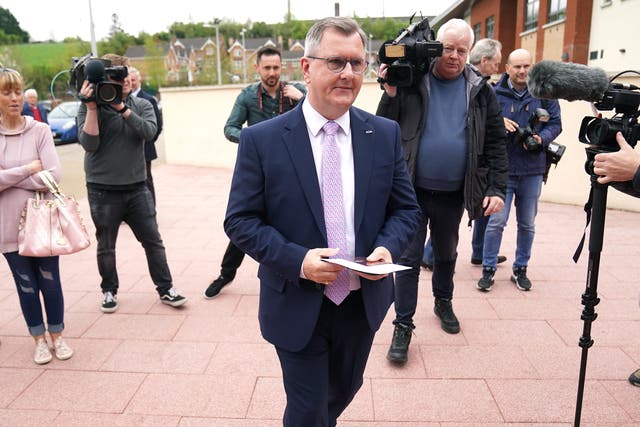 Democratic Unionist leader Sir Jeffrey Donaldson urged the UK Government to act against the protocol (Brain Lawless/PA)