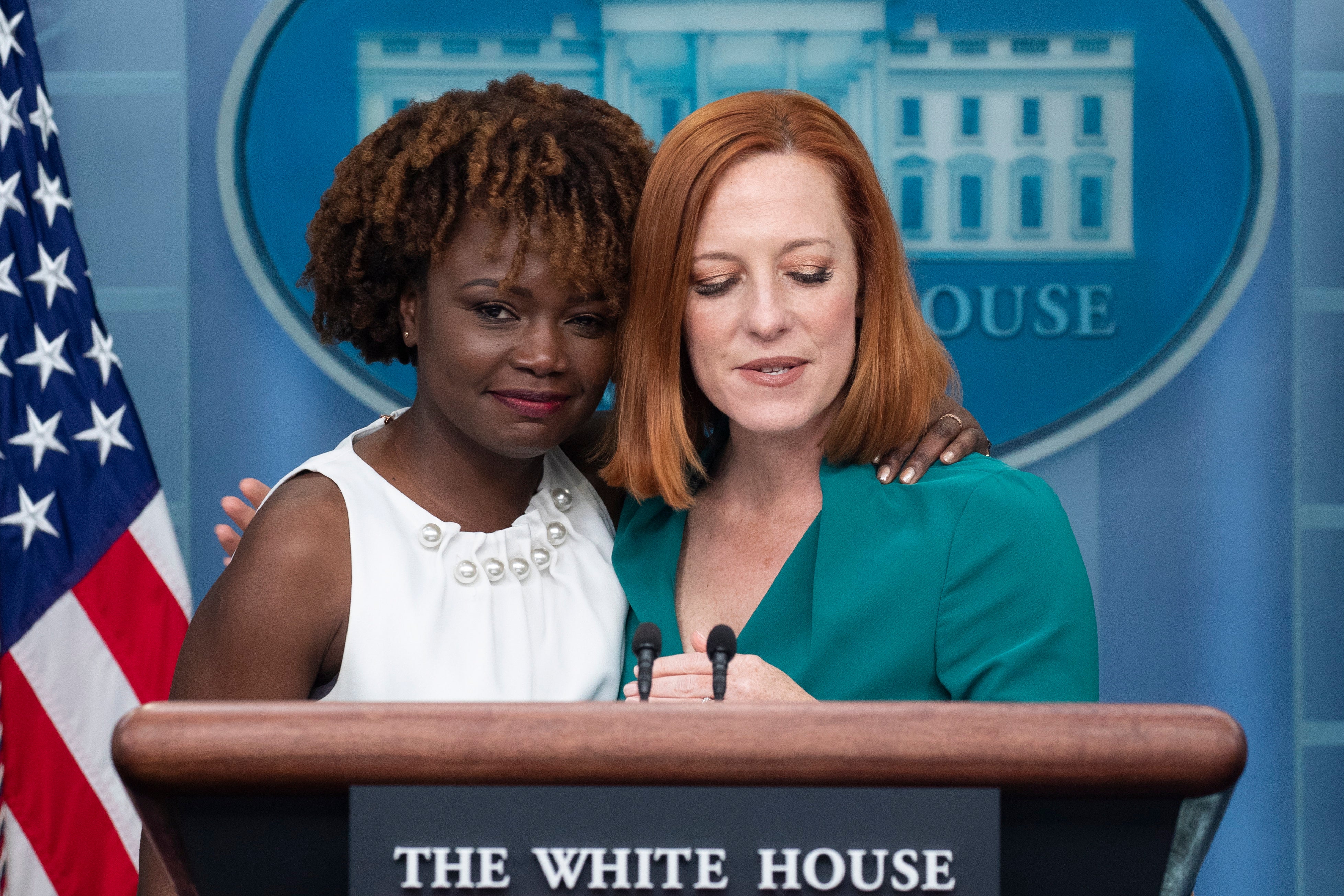 White House Deputy Press Secretary Karine Jean-Pierre speaks during the daily briefing in the Brady Briefing Room of the White House in Washington, DC on December 16, 2021
