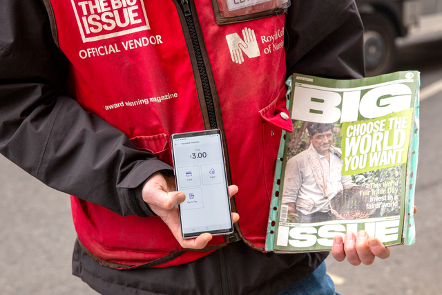 Cashless technology for buying the Big Issue is being used by more vendors (Big Issue/PA)