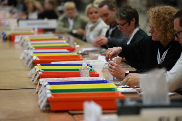 General view of an election count (Paul Marriott/PA)