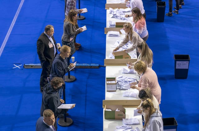 Counting is under way across Scotland (Jane Barlow/PA)