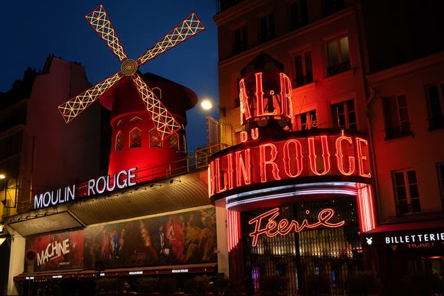 <p>The windmill atop the Moulin Rouge</p>