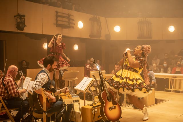 <p>Liza Sadovy and Marisha Wallace in Rodgers and Hammerstein’s ‘Oklahoma!’ at the Young Vic </p>