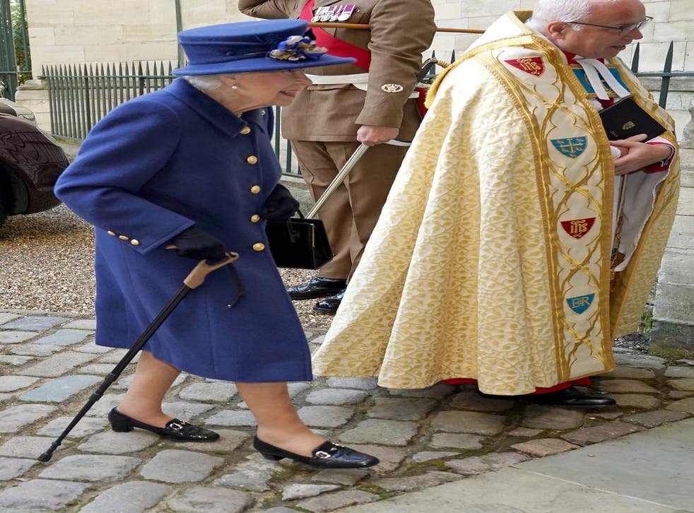 The Queen using a walking stick (Arthur Edwards/The Sun/PA)