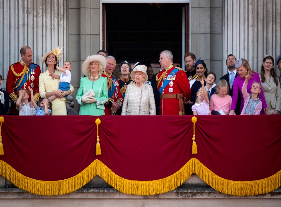 The Queen and family after a previous Trooping the Colour ceremony (PA)