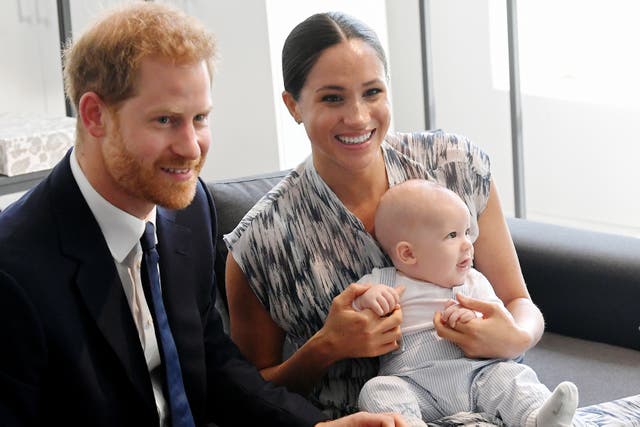 <p>The Duke and Duchess of Sussex with their son Archie </p>