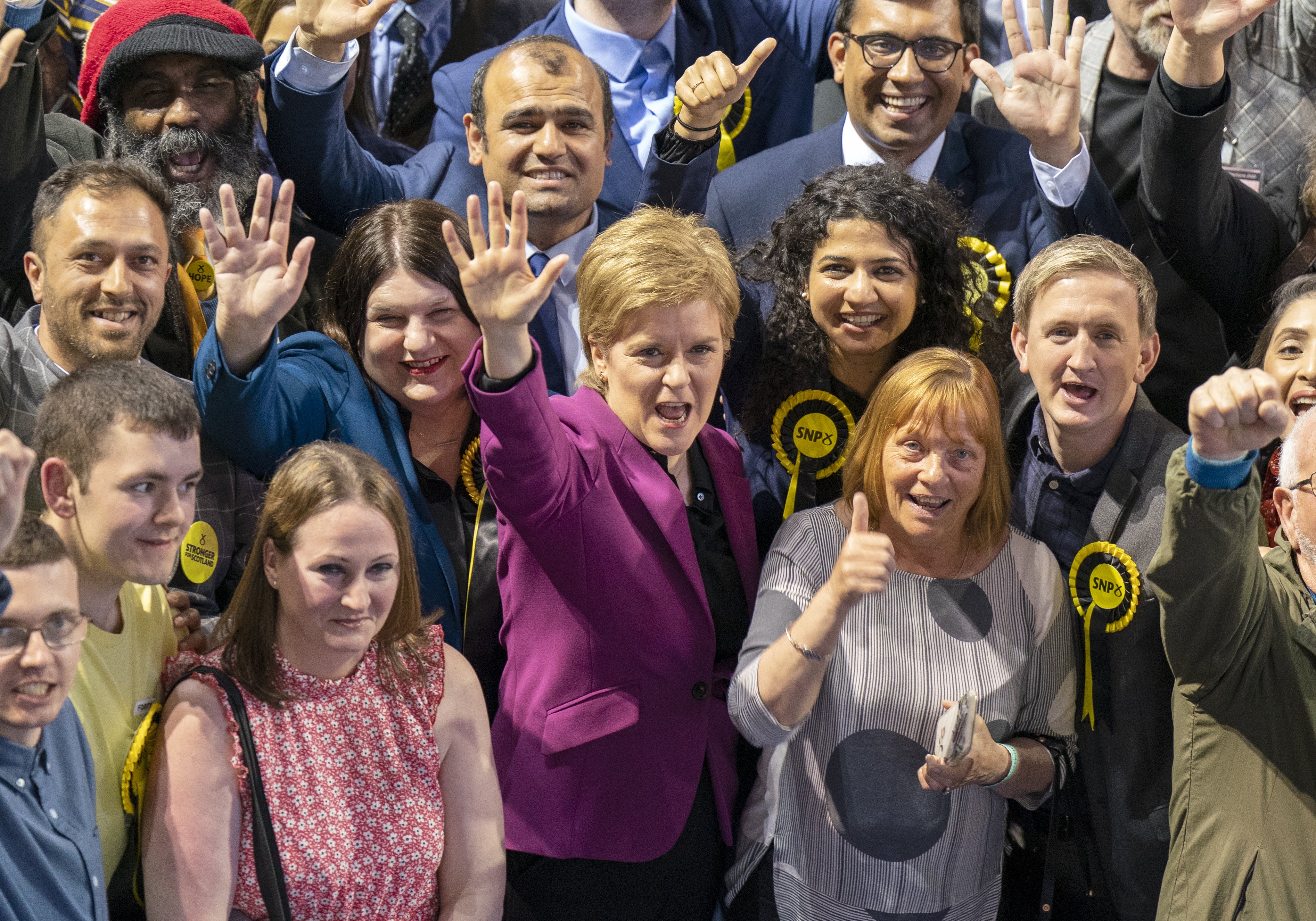 Nicola Sturgeon met candidates at the Emirates Arena (Jane Barlow/PA)