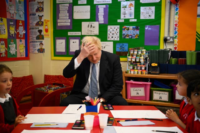 <p>Boris Johnson visits a school in South Ruislip (Daniel Leal/PA)</p>