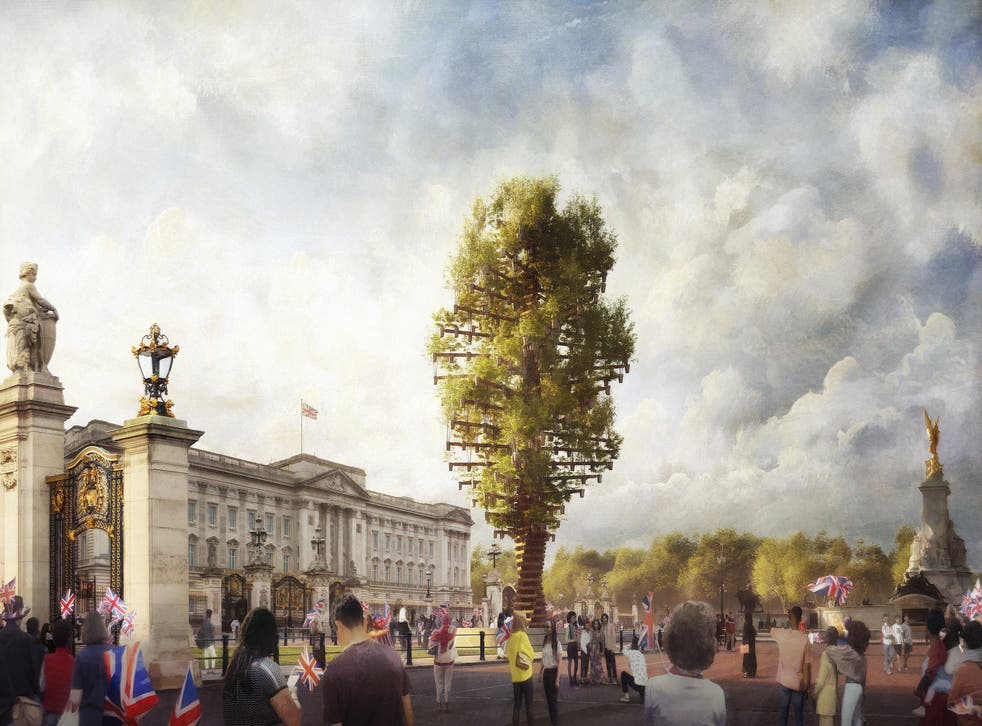 A living tree sculpture will be illuminated during the Jubilee celebrations (Heatherwick Studio for The Queen’s Green Canopy/PA)