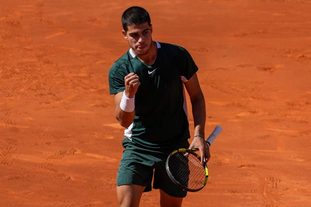 Carlos Alcaraz defeated his famous compatriot Rafael Nadal (Bernat Armangue/AP)