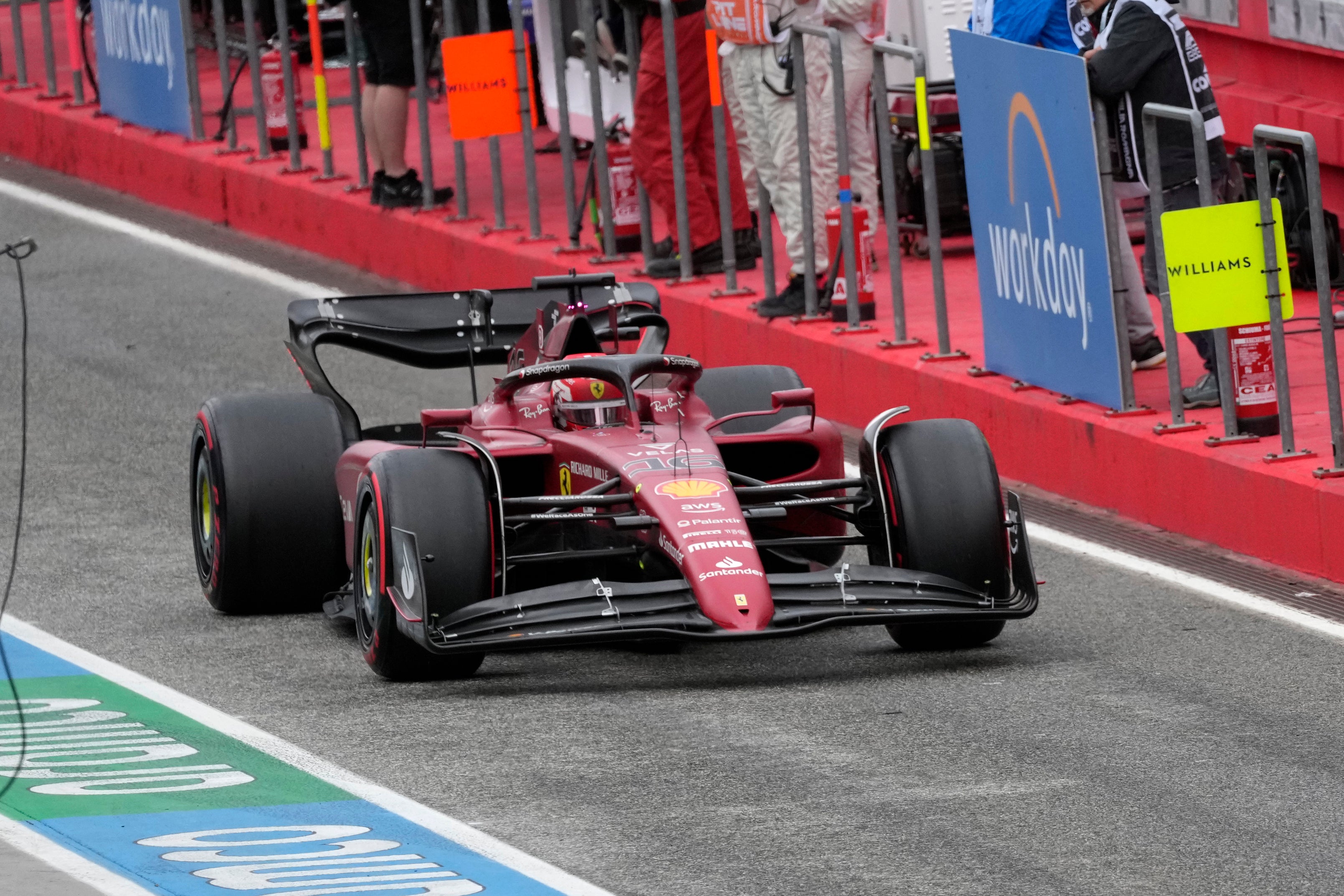 Charles Leclerc finished fastest in first practice (Luca Bruno/AP)