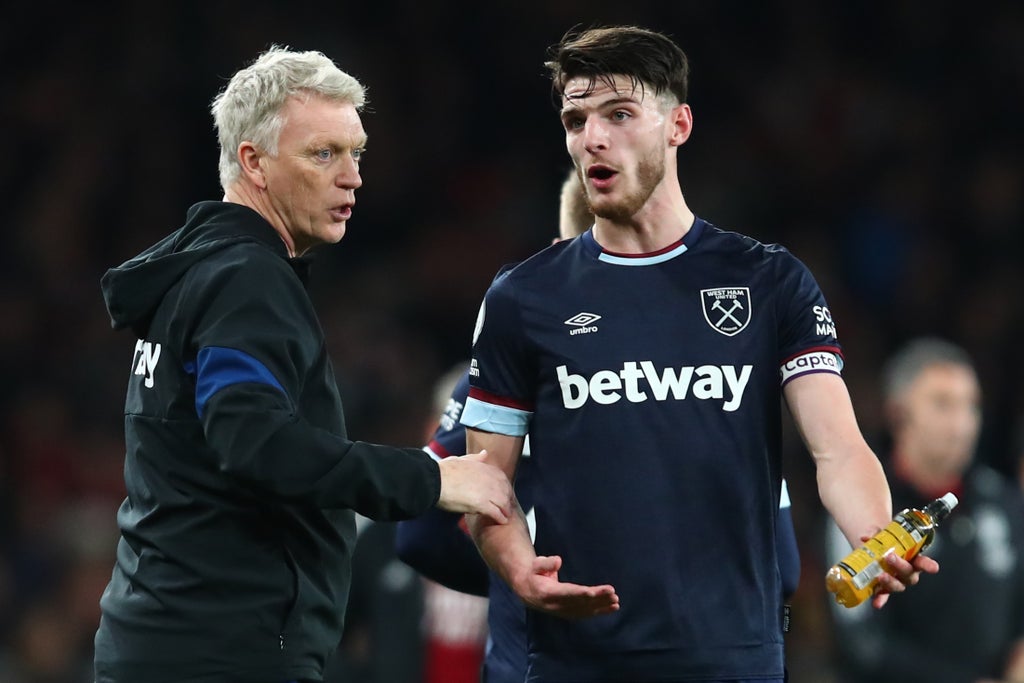 David Moyes: ‘Not a chance’ West Ham will punish Declan Rice for referee rant