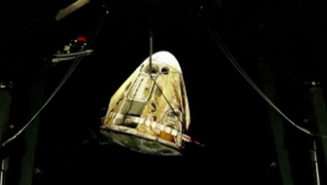 <p>Elon Musk’s SpaceX Dragon splashes back down to earth after 177 days</p>