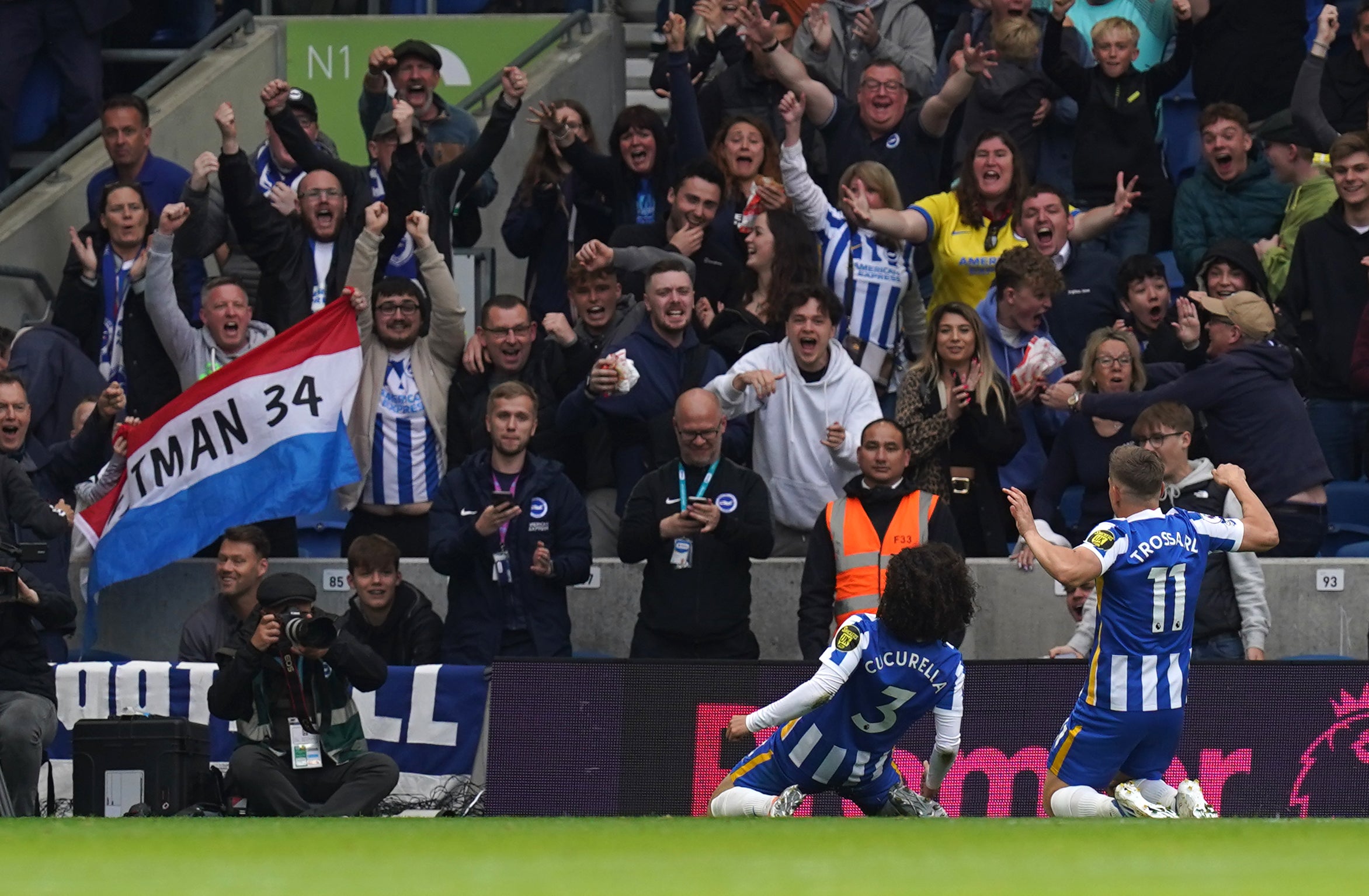 Marc Cucurella celebrates his goal (Gareth Fuller/PA)