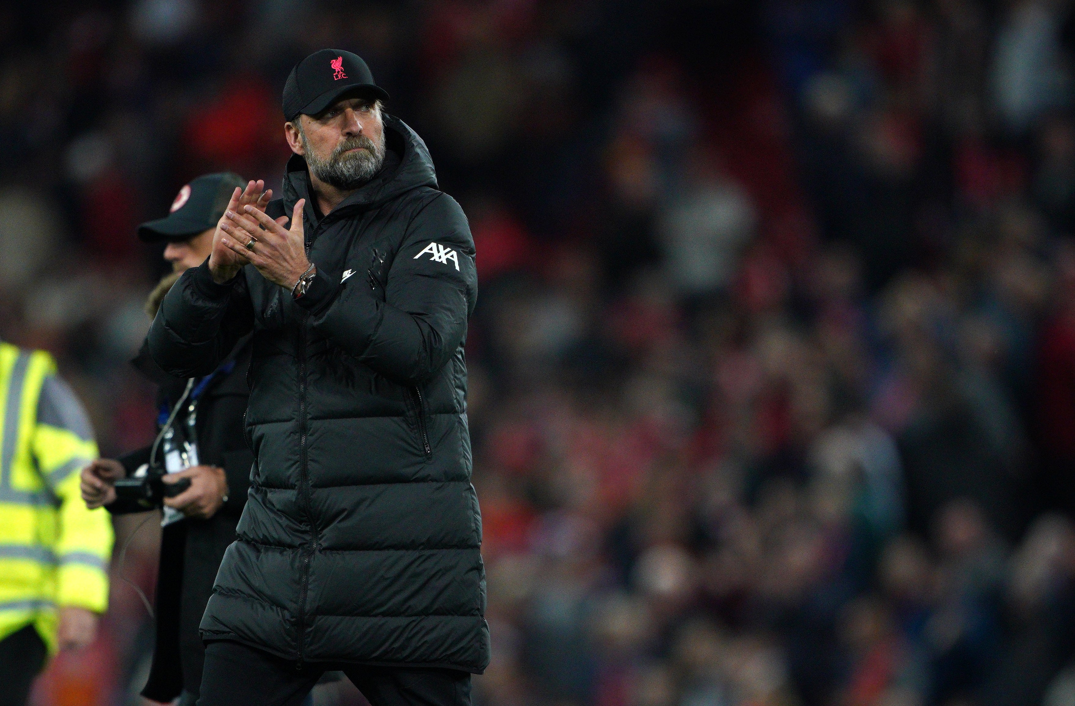 Liverpool manager Jurgen Klopp saw his side held by Tottenham (Peter Byrne/PA).