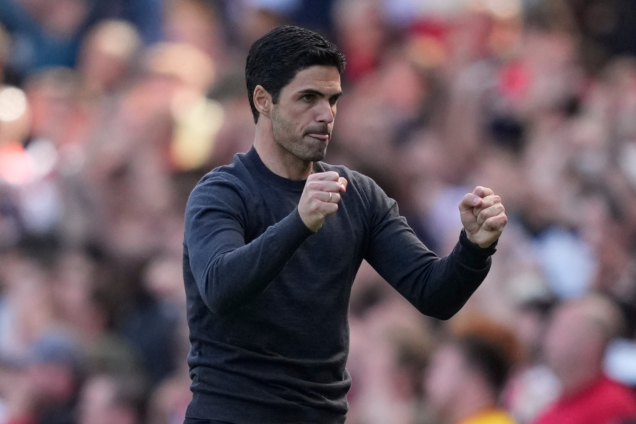 Arsenal’s manager Mikel Arteta celebrates