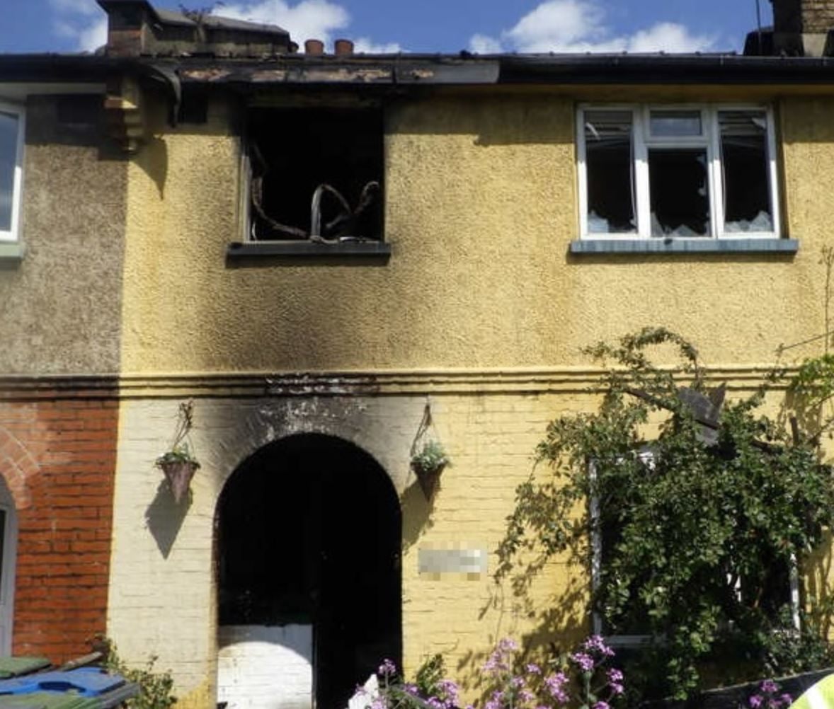 The property in Kingston Road, New Malden, suffered “significant damage”, London Fire Brigade said (London Fire Brigade/PA)