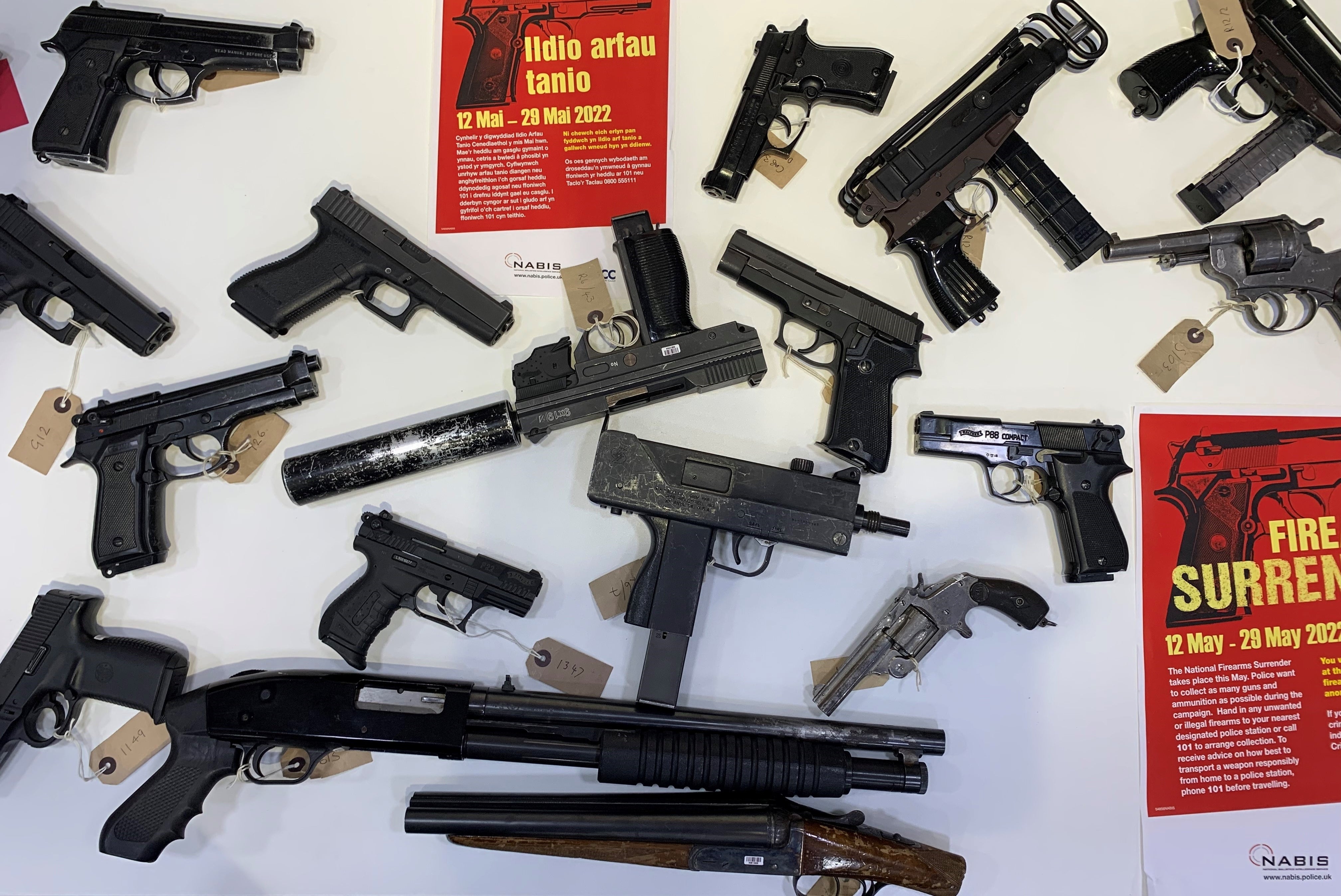 Examples of weaponry. (Richard Vernalls/PA)
