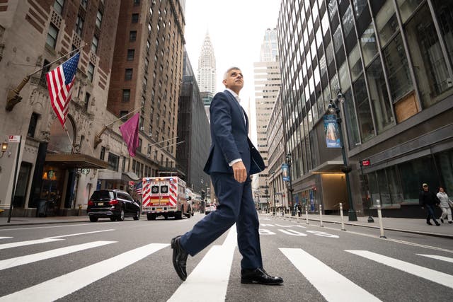 Sadiq Khan has met with ex-New York City mayor Michael Bloomberg as the London leader began his US tour aimed at boosting the British capital’s tourism and tech industries (Stefan Rousseau/PA)