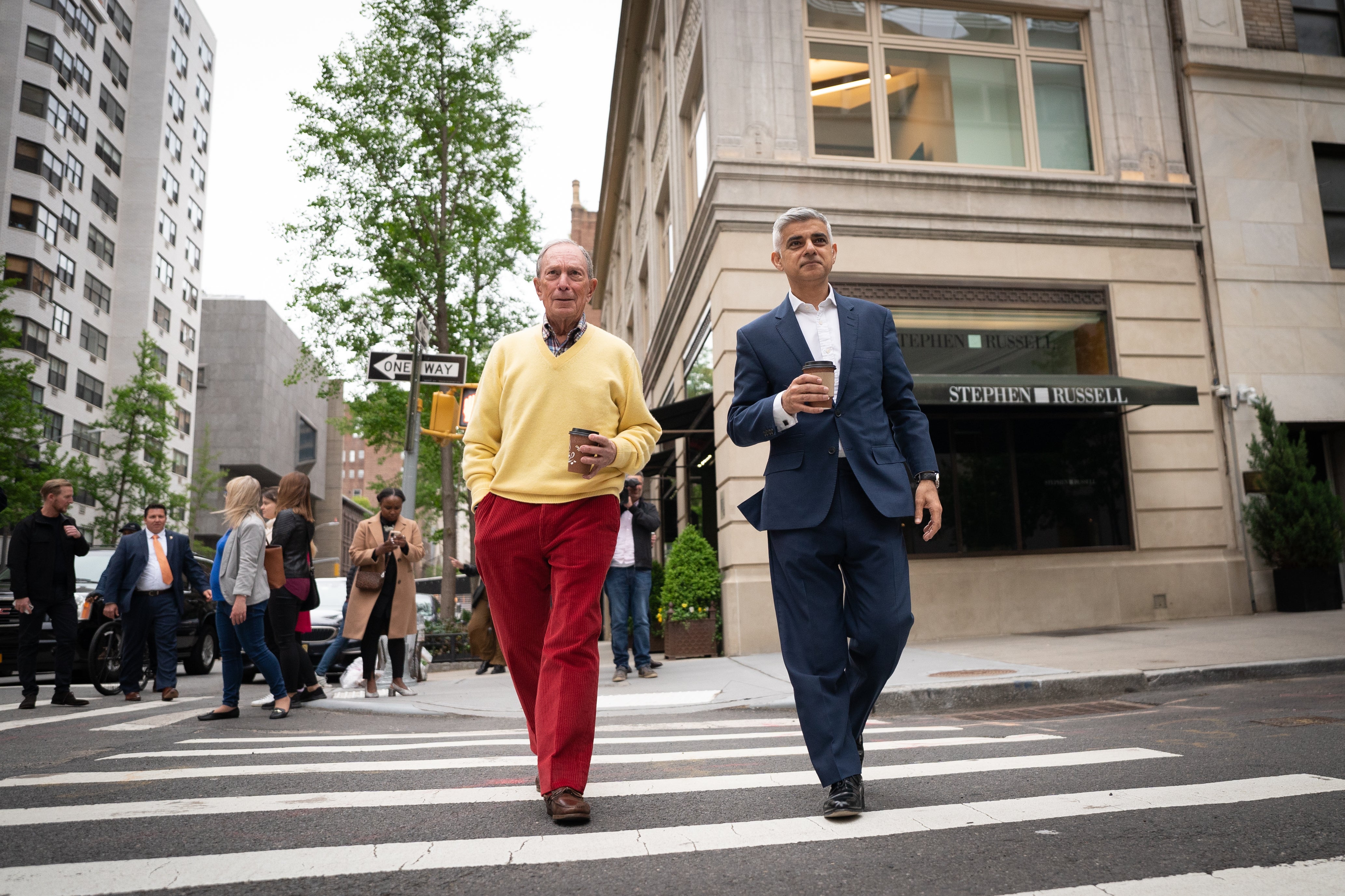 They also explored the streets of the city where Mr Bloomberg was mayor for more than a decade (Stefan Rousseau/PA)