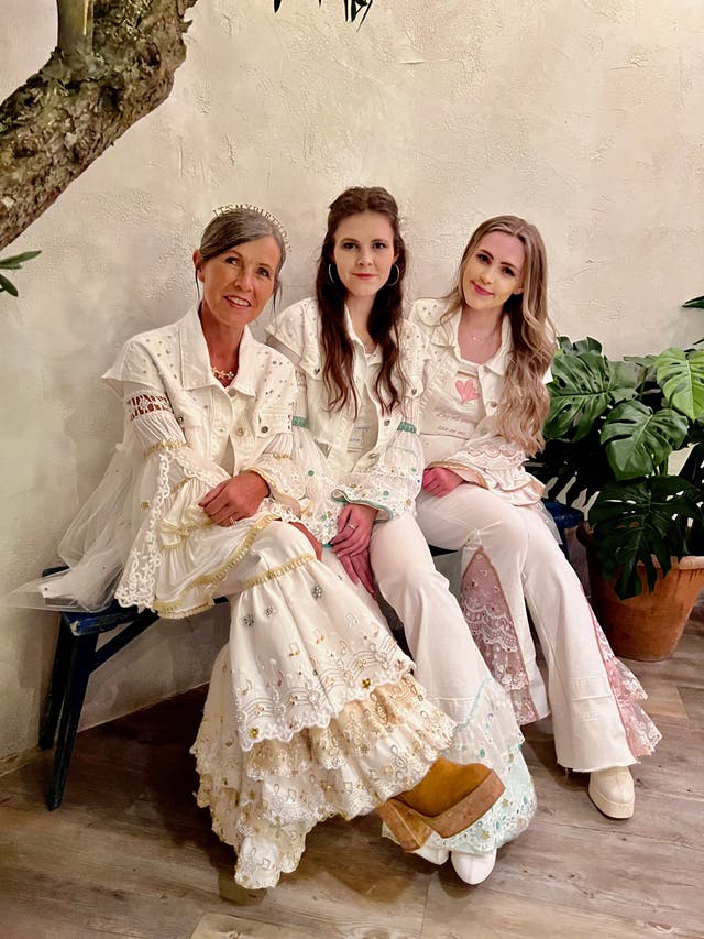 Jane and her daughters at a Mamma Mia party (Collect/PA Real Life).