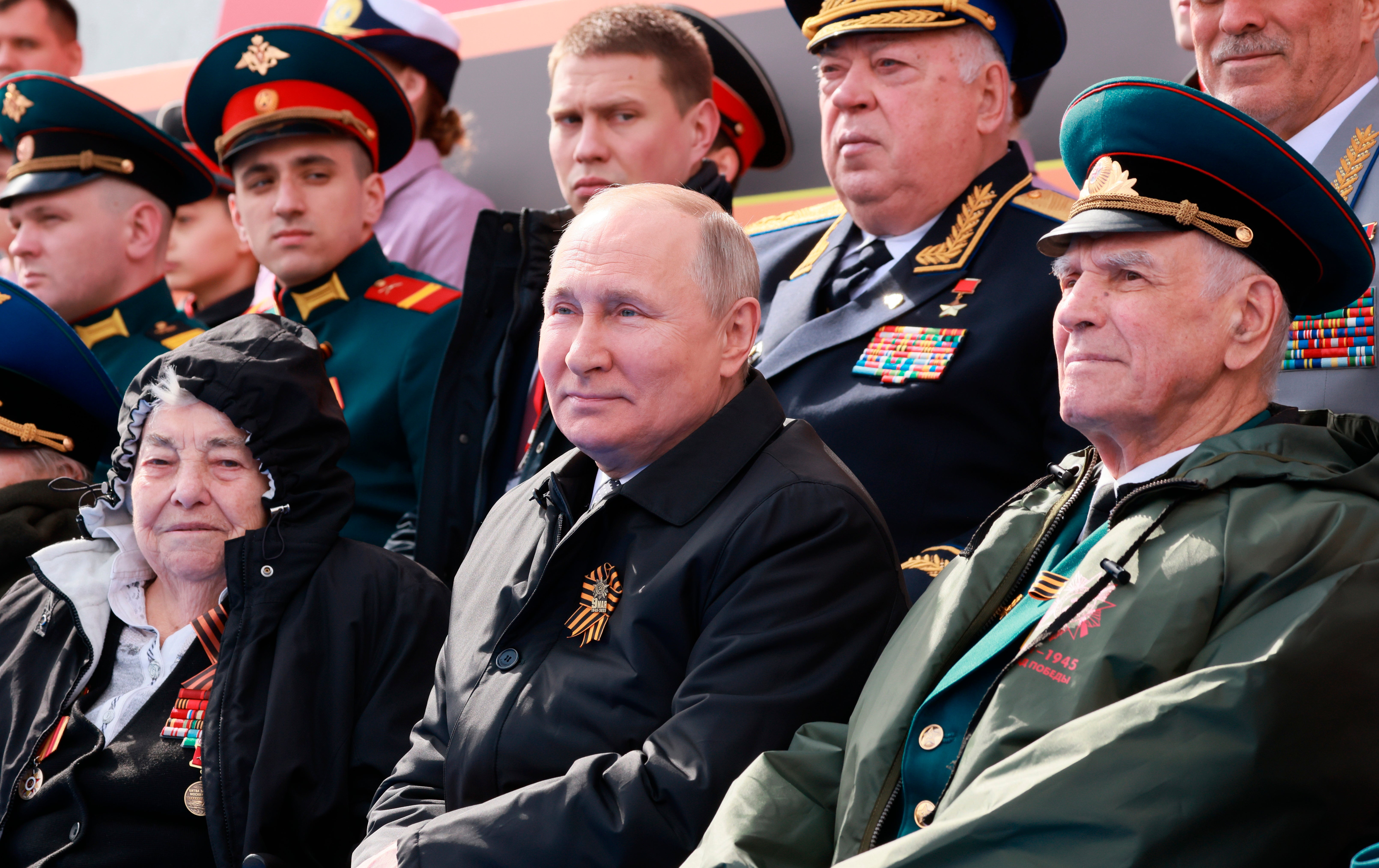 Russian President Vladimir Putin attends the Victory Day military parade in Moscow to mark the 77th anniversary of the end of the Second World War (Mikhail Metzel/Sputnik/Kremlin Pool Photo/AP)