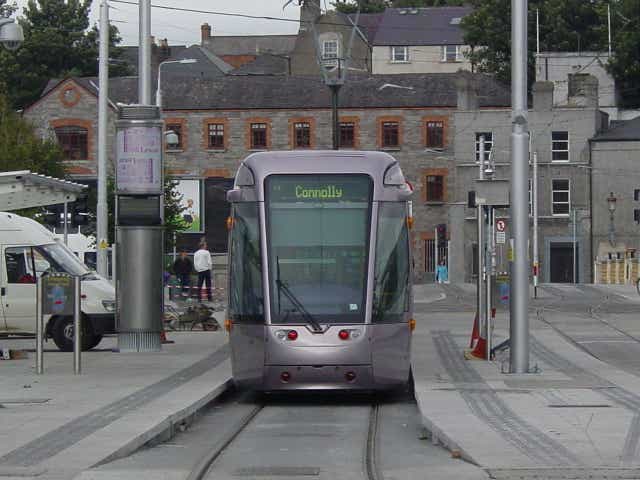 <p>Cheap trick: Luas trams in Dublin, and public transport elsewhere in Ireland, is 20 per cent less expensive from today</p>
