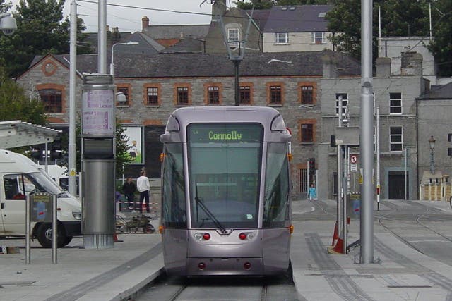 <p>Cheap trick: Luas trams in Dublin, and public transport elsewhere in Ireland, is 20 per cent less expensive from today</p>