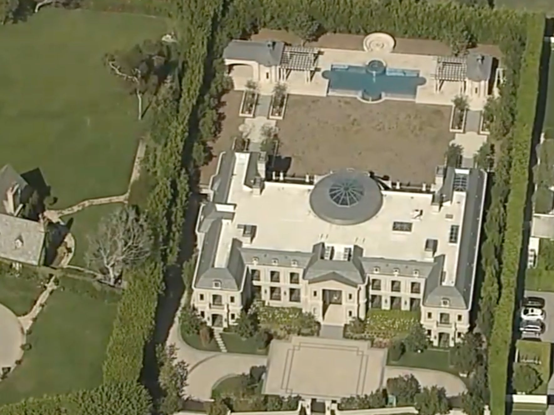 The mansion is located in the Holmby Hills area of Los Angeles