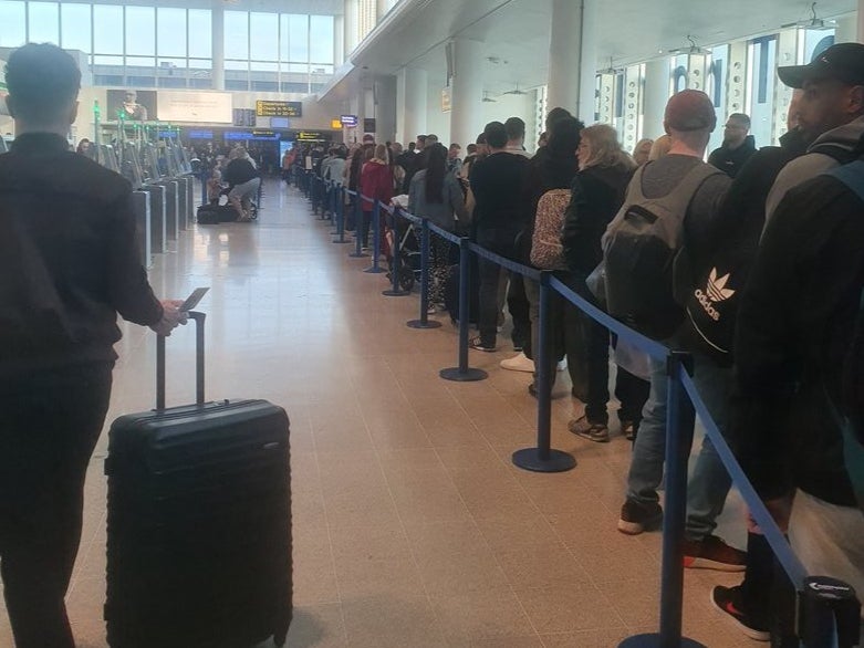 Manchester Airport queues on 9 May