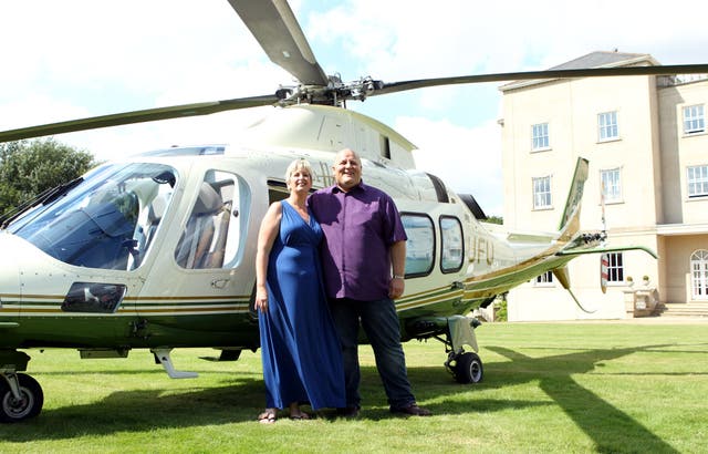 Jackpot winners Gillian and Adrian Bayford (Sean Dempsey/PA)