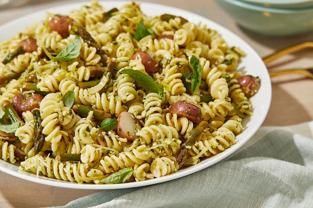 <p>Carb-on-carb action: The recipe includes the addition of baby potatoes along with pasta, which you boil simultaneously</p>